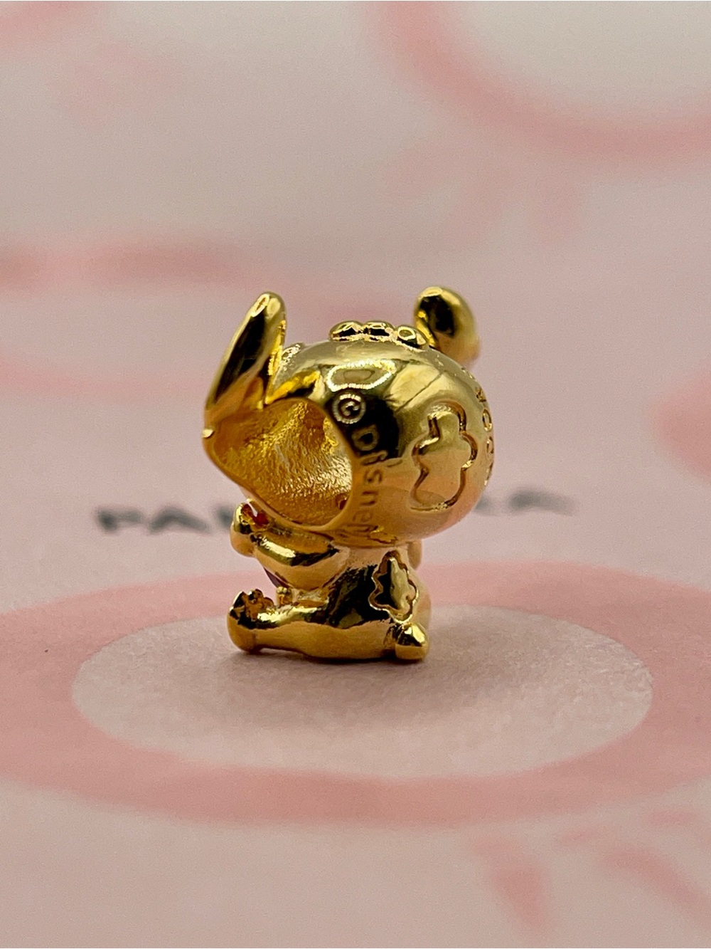 Pandora Disney Lilo & Stitch Gold Red Heart Crystal Charm - Picture 4 of 6